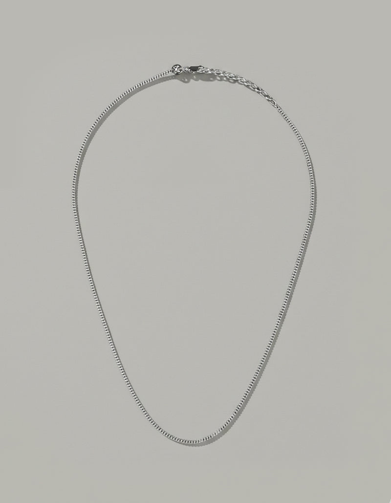 2mm 925 sterling silver curb chain necklace