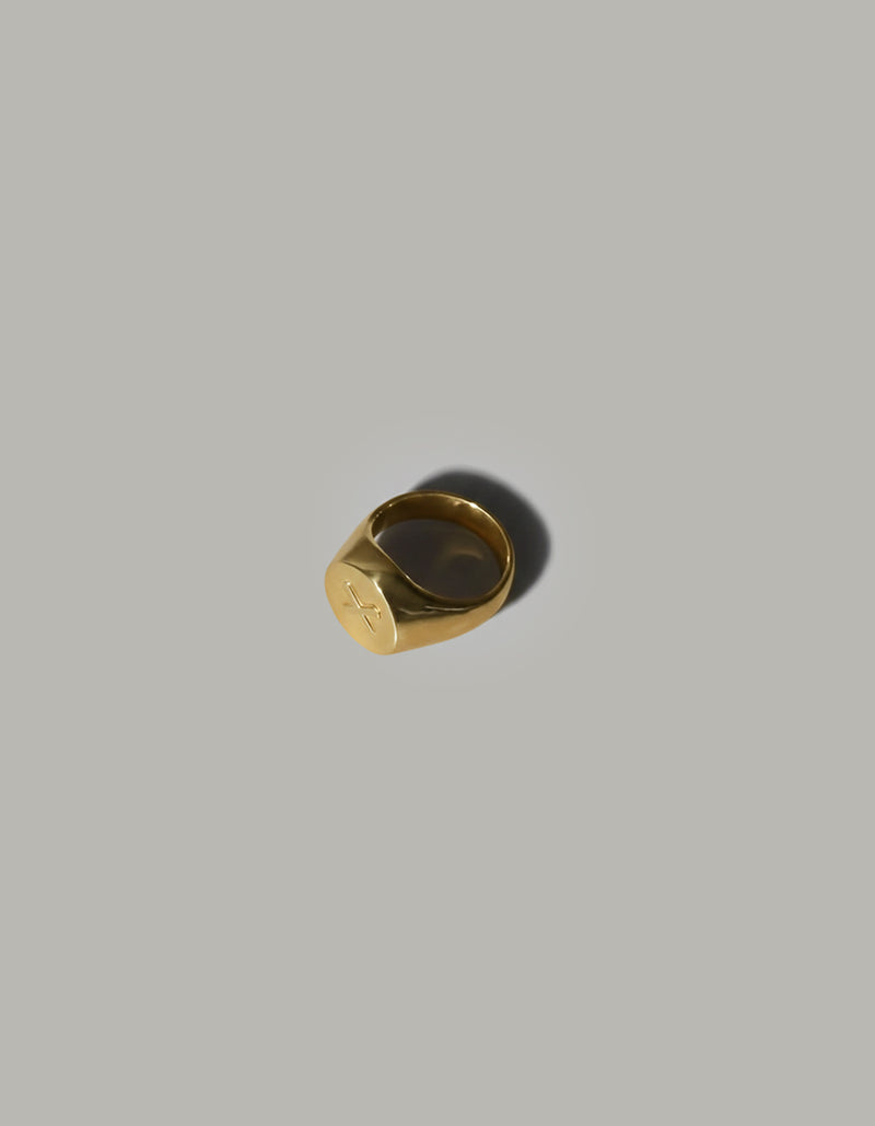 large guardian signet ring | 18ct gold cross oval signet ring