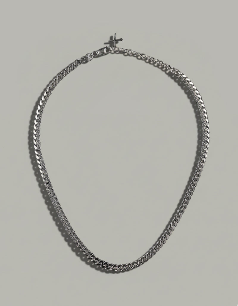 guardian chain necklace | 5.6mm 925 sterling silver filed curb chain necklace