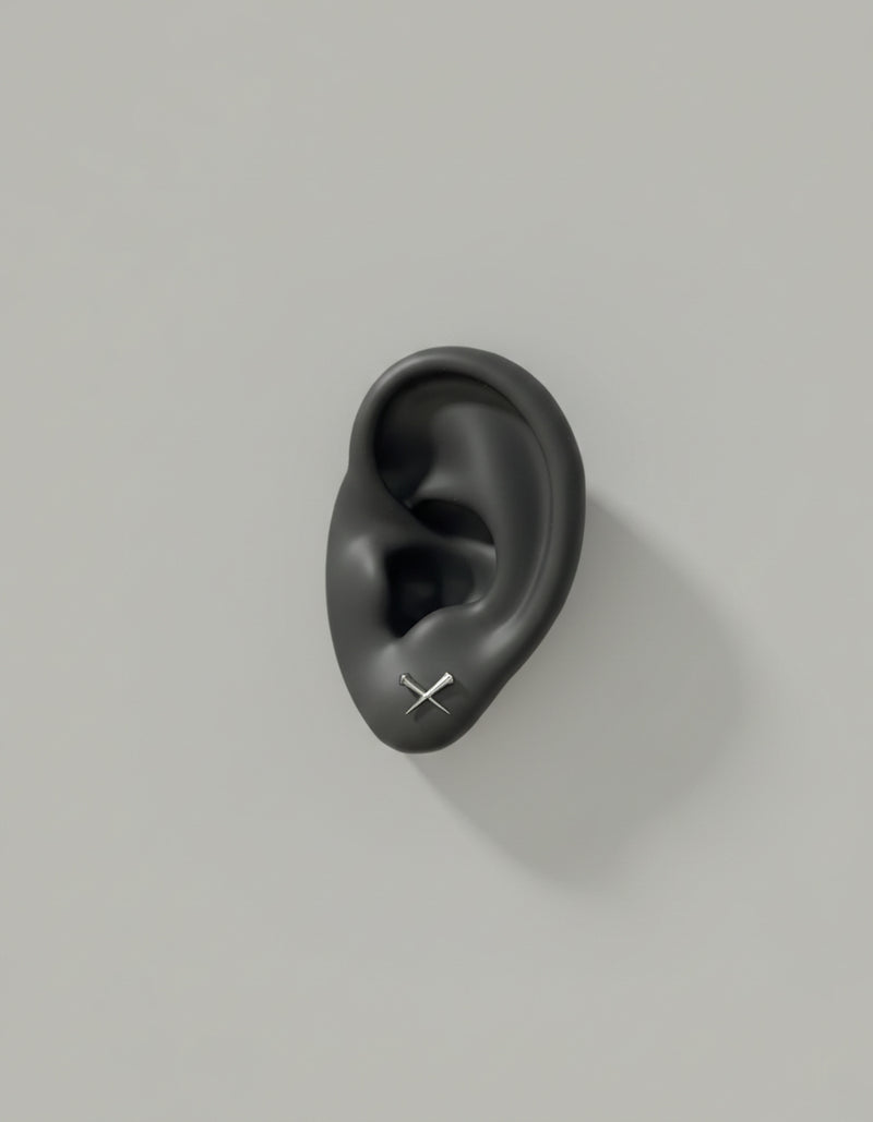 guardian stud earring | 925 sterling silver cross earring