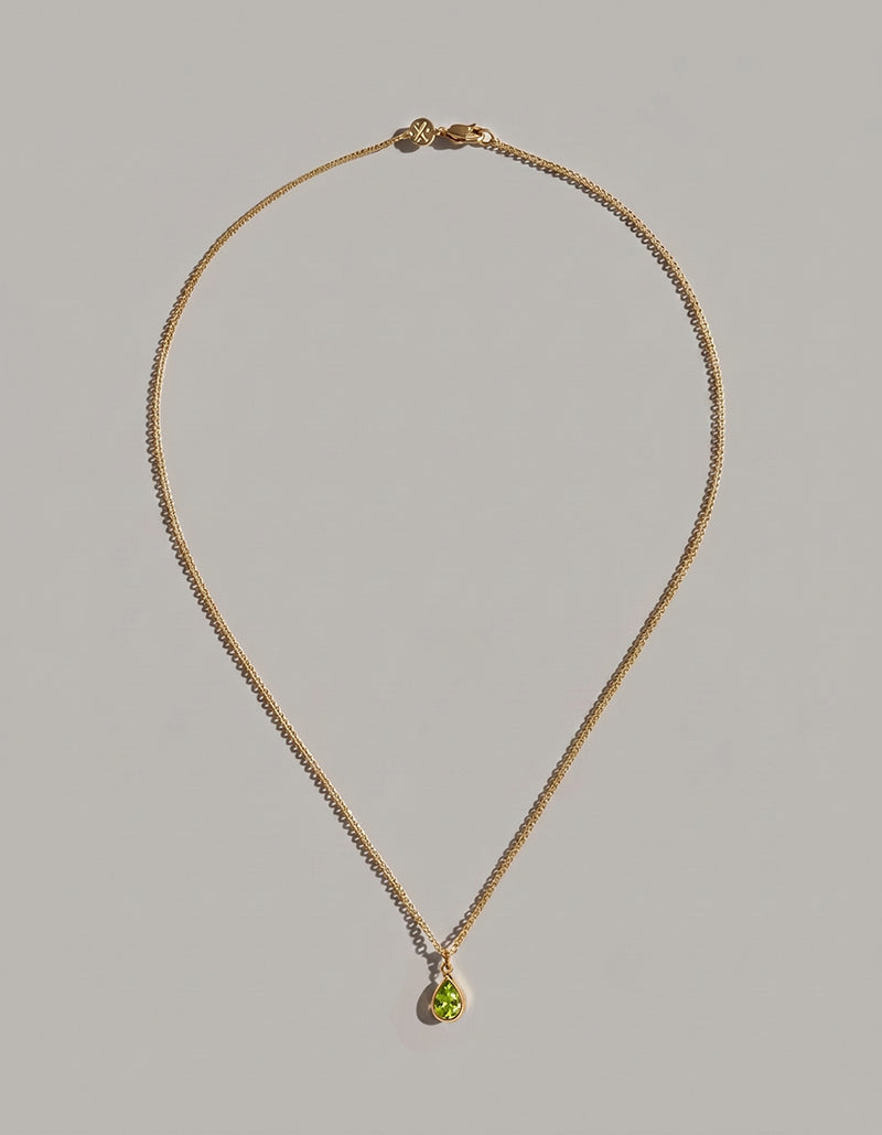 Peridot Solitude | 18ct Gold Peridot Drop Necklace