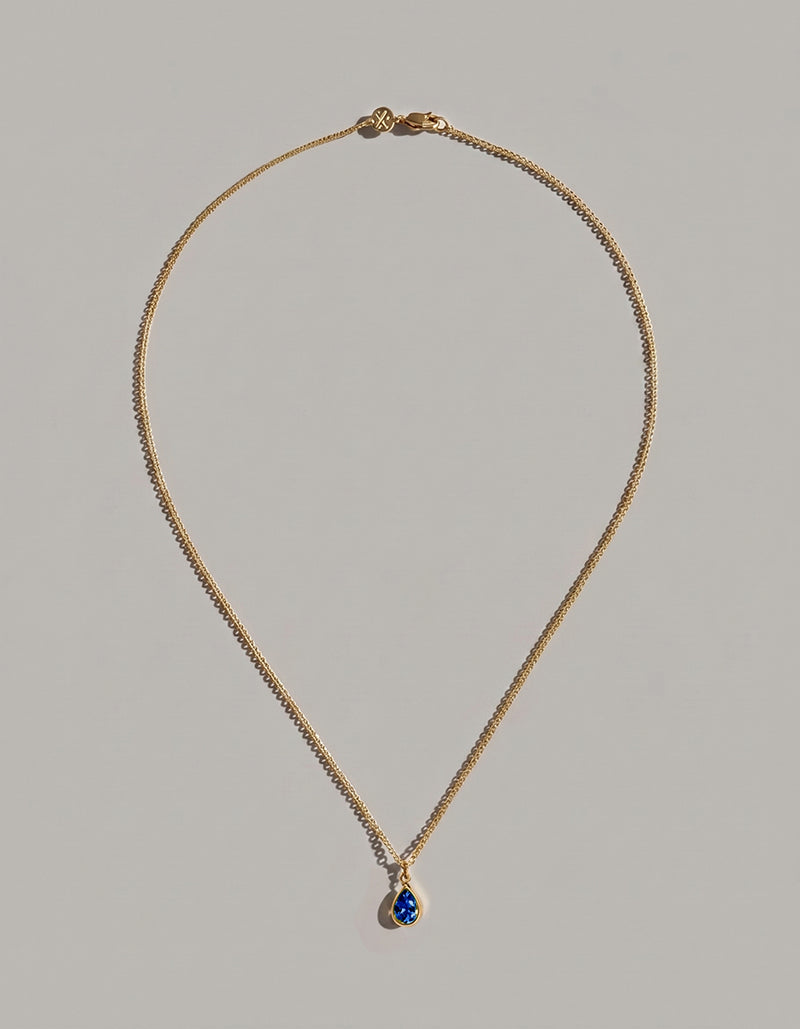 Sapphire Solitude | 18ct Gold Sapphire Drop Necklace